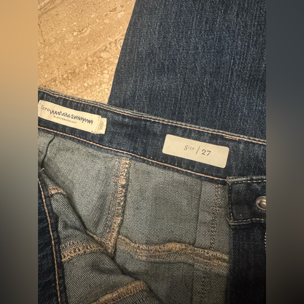 NWOT Anthropologie Pilcro Hi-Rise Plaid Trimmed Cropped Boyfriend Jeans - Picture 12 of 14